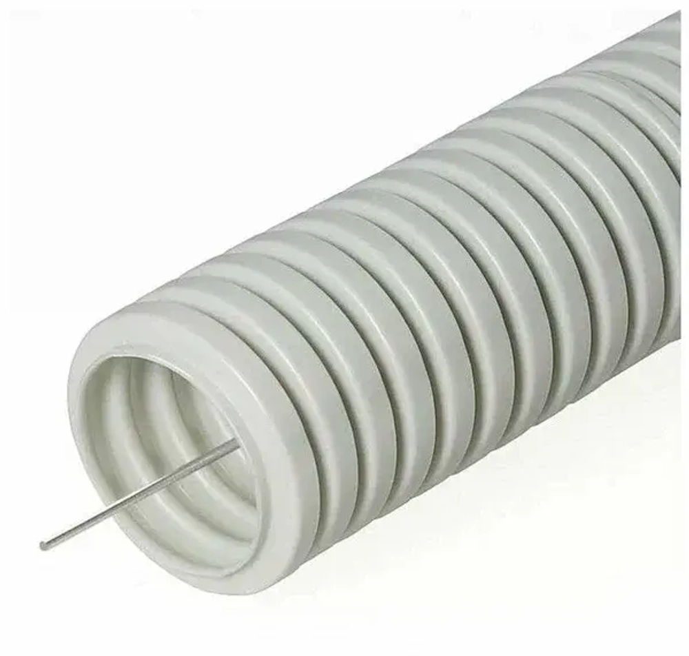 Труба гофрированная ПВХ d 16 с зондом серая (100 м) T.plast арт.:55.01.002.0001