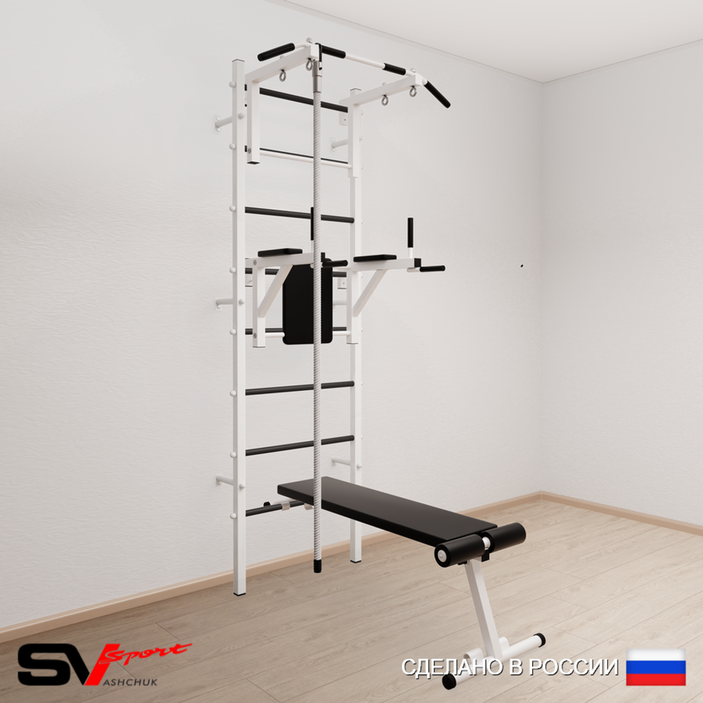 Шведская стенка Sv Sport 580 (Турник стандарт/Брусья/Скамья/Канат)