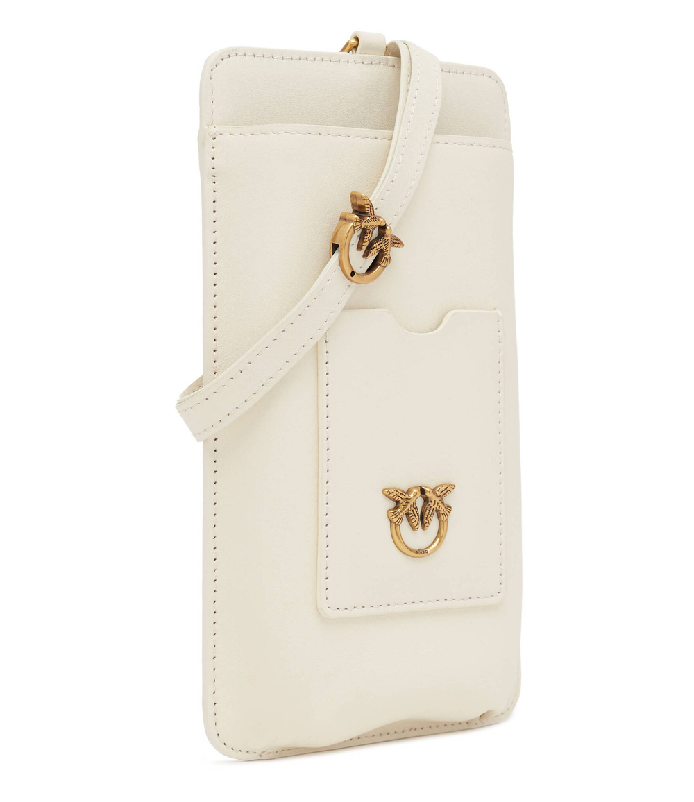 Кожаная сумка для телефона PHONE FOLDER VITELLO MORBIDO Pinko - кремовый(101773 A0QO)