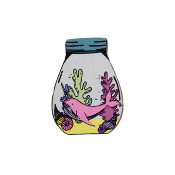 Деревянный значок. Домашний Кит