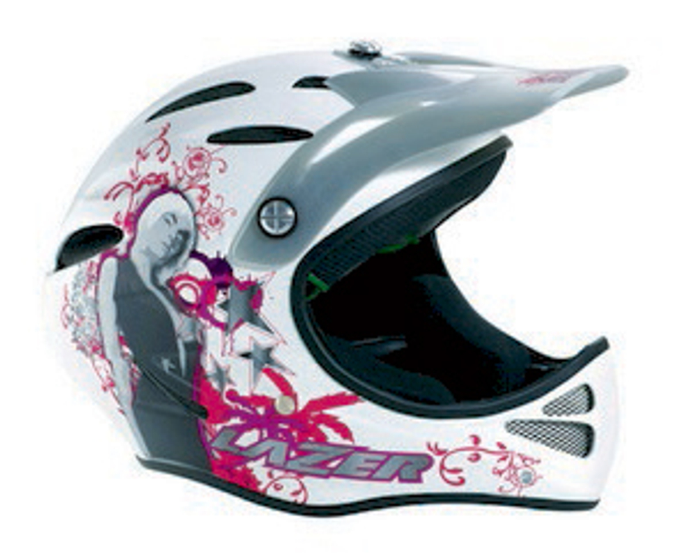 Велошлем для BMX LAZER, модель EXCALIBUR Disco (Full Face), цв.белый с рисунком, p.M