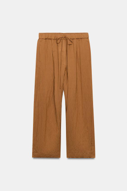ZARA ЛЕГКИЕ БРЮКИ — ZW COLLECTION, ТАБАЧНЫЙ