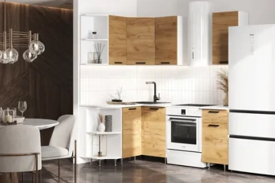 Кухня угловая Рио NEW 2.0 х 1.3 м дуб крафт