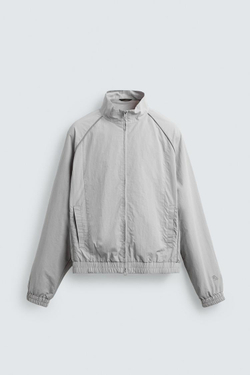 ZARA КУРТКА ИЗ ВЫСОКОТЕХНОЛОГИЧНОЙ ТКАНИ С КОНТРАСТНЫМИ ДЕТАЛЯМИ, СВЕТЛО-СЕРЫЙ