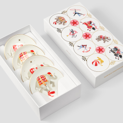 Набор из 4 блюд для закусок Farforite «Цирковое представление» в подарочной коробке