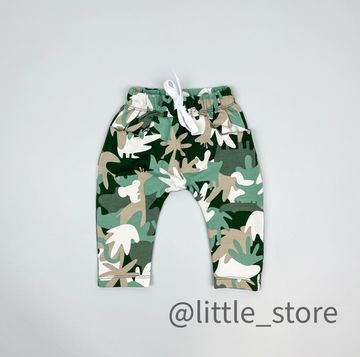 Брюки "Прятки в листьях" из футера, тропический камуфляж