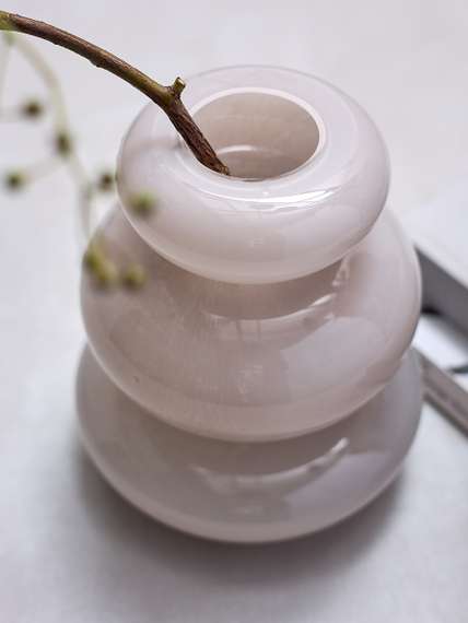 Ваза riverstone, 20 см, жемчужно-серая