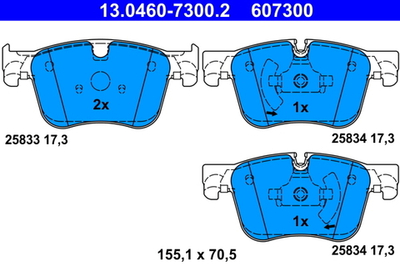 ATE - 13046073002-ATE - Brake Pad Set, disc brake