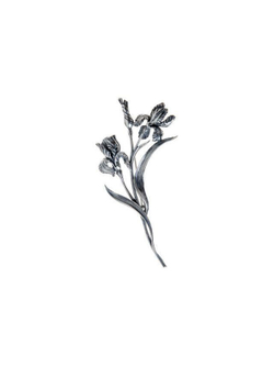 "Ксифиум" брошь в серебряном покрытии из коллекции "Флорина" от Jenavi  с замком булавка