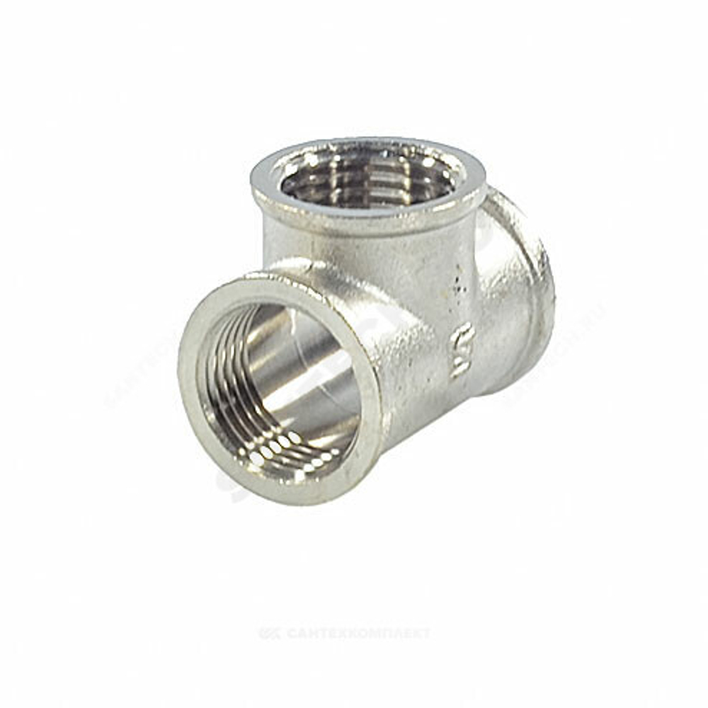 Тройник латунь никель Ду 32 (1 1/4") ВР/ВР SantechSystems