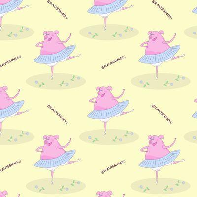 Весёлая свинка балерина.