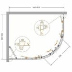 Душевой уголок Cezares Molveno 90x110 RH-2-110/90-C-BORO-IV стекло прозрачное/профиль золото брашированное