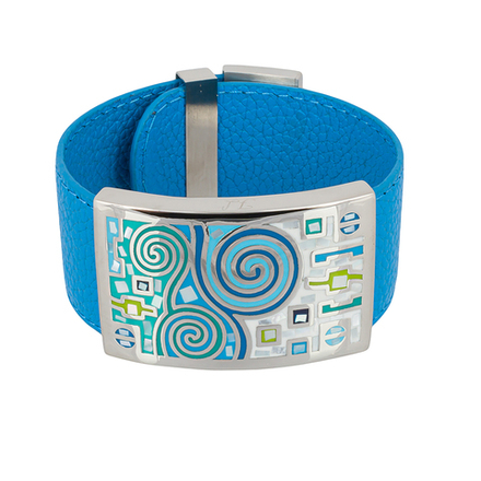 Браслет Fiore Luna на кожаном голубом ремешке CB01319-13 BL/S