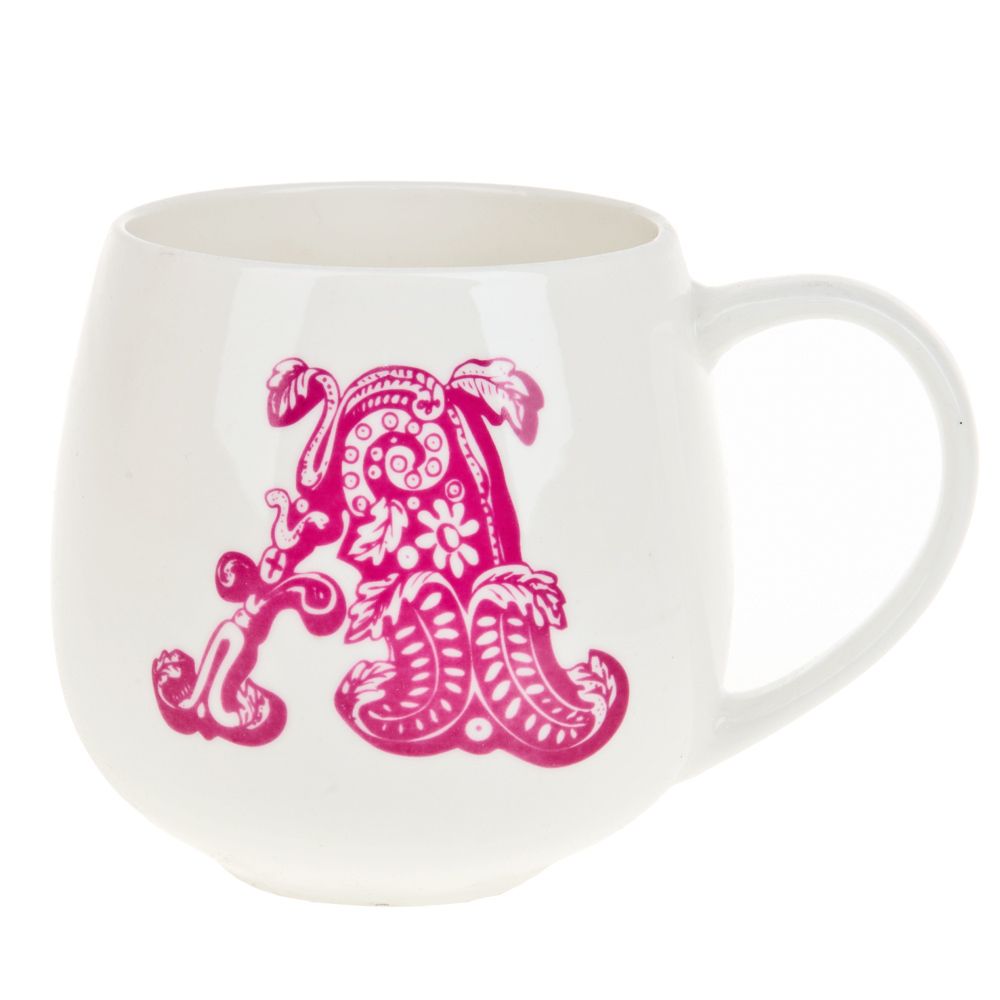 Кружка фарфоровая "Алфавит" v=400мл. (12видов) (min6) (транспортная упаковка)