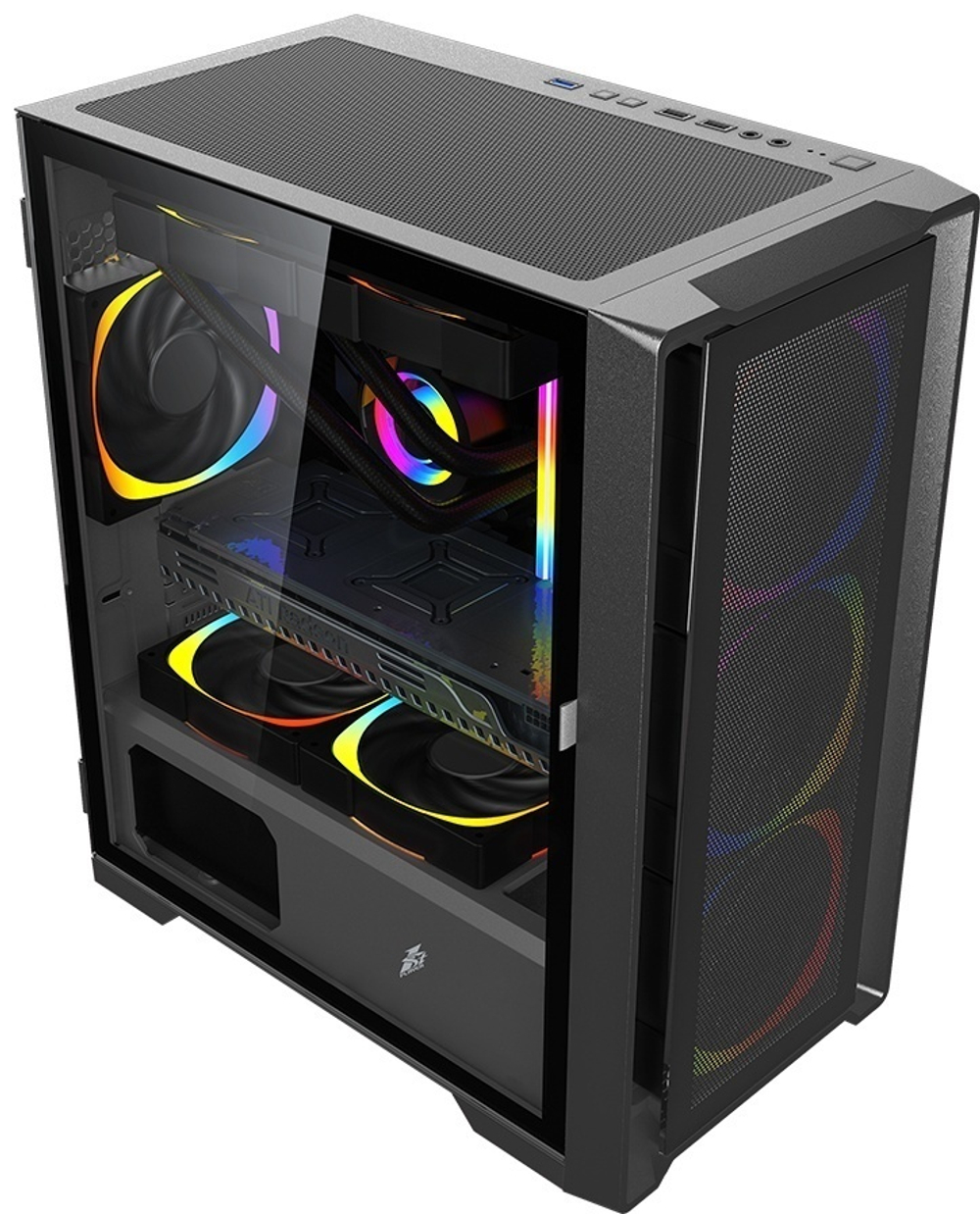 Корпус 1STPLAYER T4-BK-4F2C3 черный