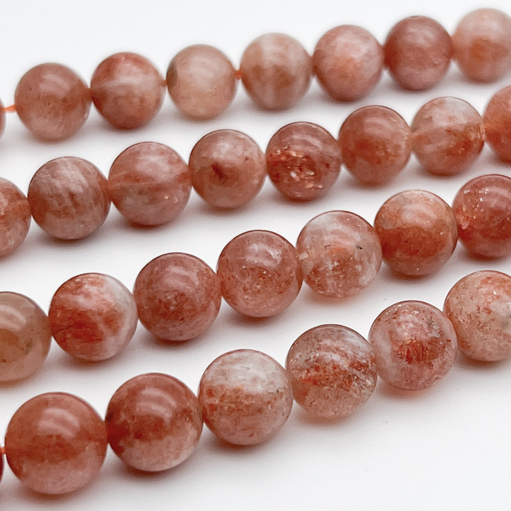 Солнечный камень, диаметр 9-9,5 мм, цена за 10 шт (1/4 нити)