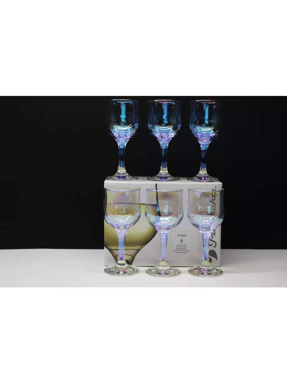 Фужеры для вина 6 штук Радужная коллекция