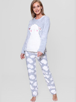 Теплый комплект с озорным принтом (Размер: M) (Цвет: серый с белым)