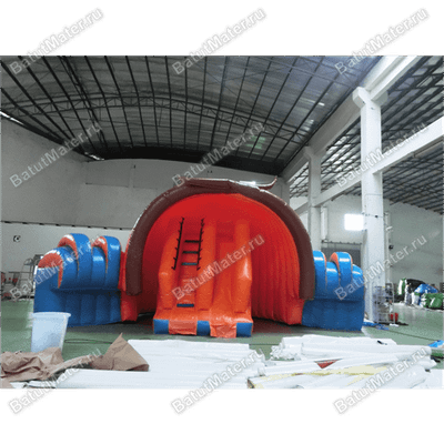 Коммерческий надувной батут с крышей "Рожок"