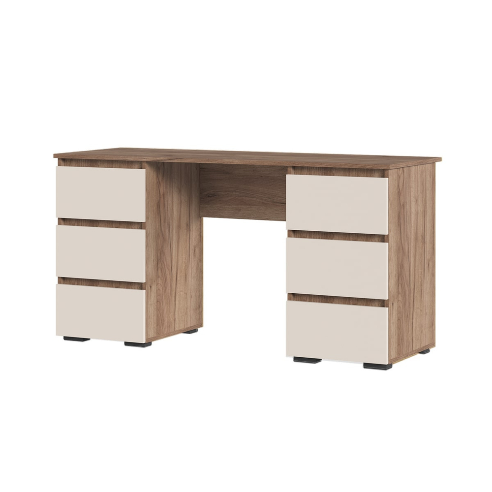 Хелен ПС 02 Письменный стол с ящиками Дуб крафт табачный / Кашемир