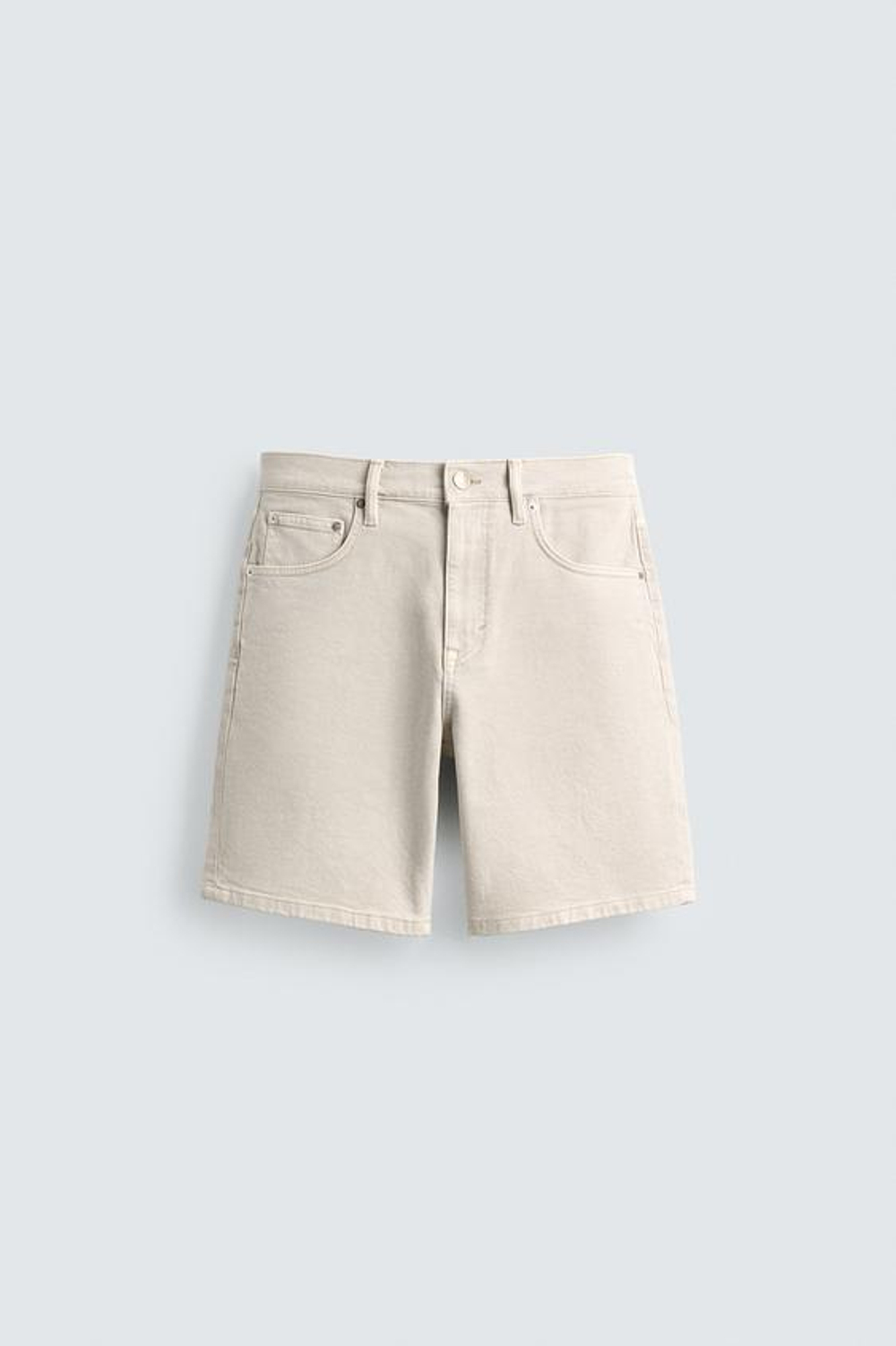 ZARA ДЖИНСОВЫЕ ШОРТЫ REGULAR FIT, ЭКРЮ