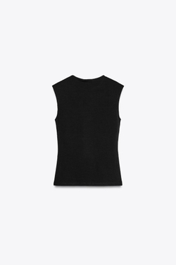 ZARA ТОП БЕЗ РУКАВОВ, ЧЕРНЫЙ