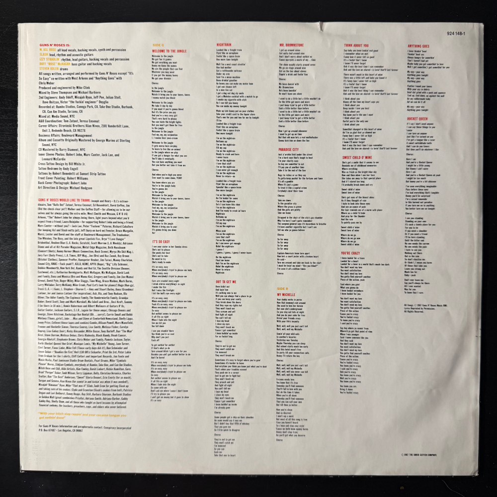 Виниловая пластинка Guns N' Roses ‎– Appetite For Destruction LP