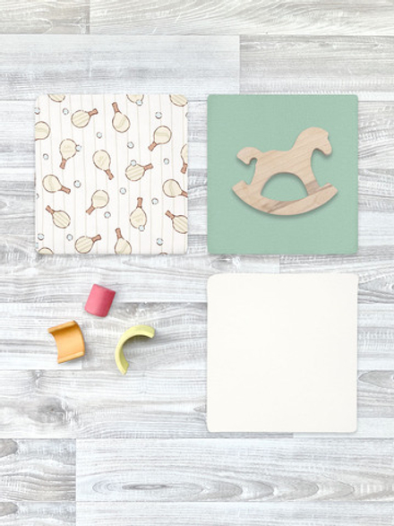 Сет из 3х пелёнок Mjölk Ping Pong/Magic Mint/Ecru