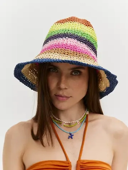 Шляпа соломенная женская с полями летняя пляжная