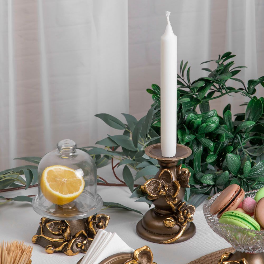 Подсвечник Орхидея Чарми Бронза