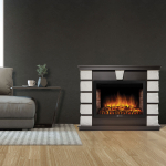 Каминокомплект: Очаг Electrolux EFP/P-2520LS N, портал Excalibur 25 камень белый