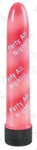 Бело-красный вибратор PARTY ALL NIGHT