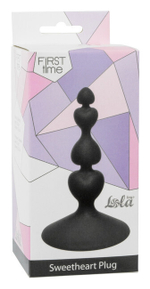 Короткая анальная цепочка Sweetheart Plug (10 см , черный ) (Цвет: черный)