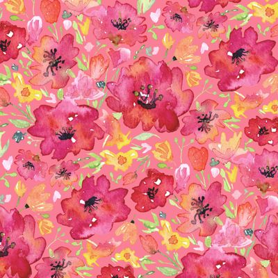 Полевые цветы (на розовом фоне)