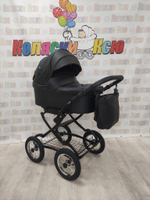 Коляска модульная Indigo Barbara Eco Classic be 03 (черная кожа)