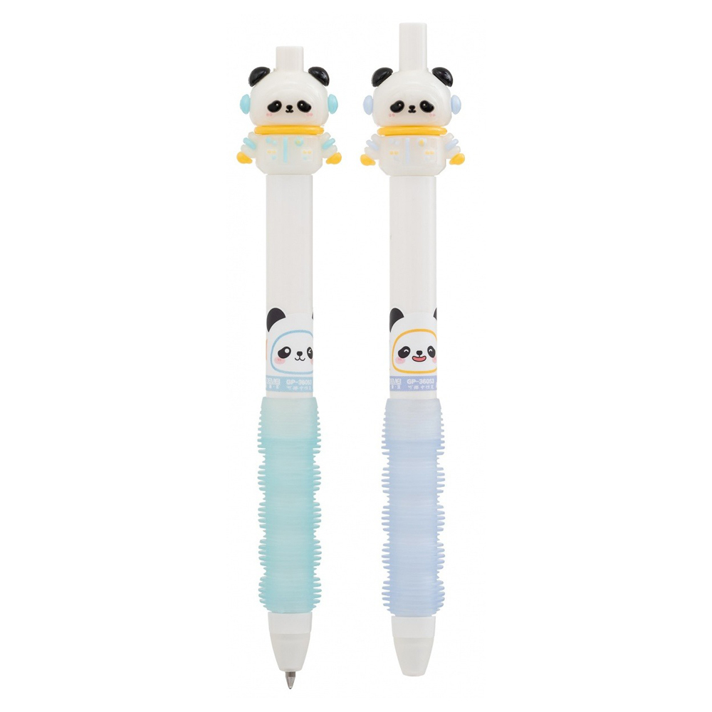 Ручка гелевая, пиши-стирай, автоматическая, Basir, синие чернила, серия "Панда космонавт", с игрушкой, 36 шт