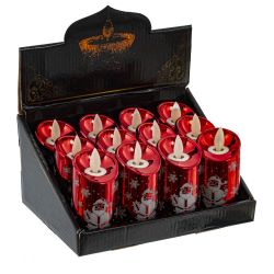 GAEM Изделие декор Свеча "Красный Дед Мороз" (подсвет, LR44 х3шт) L4,7 W4,7 H9 см, блок из 12шт