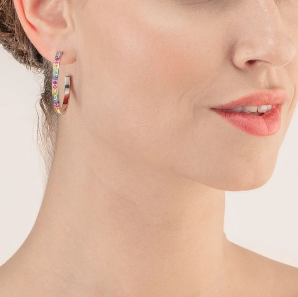 Серьги-пусеты Coeur de Lion Multicolour Silver 0128/21-1517
