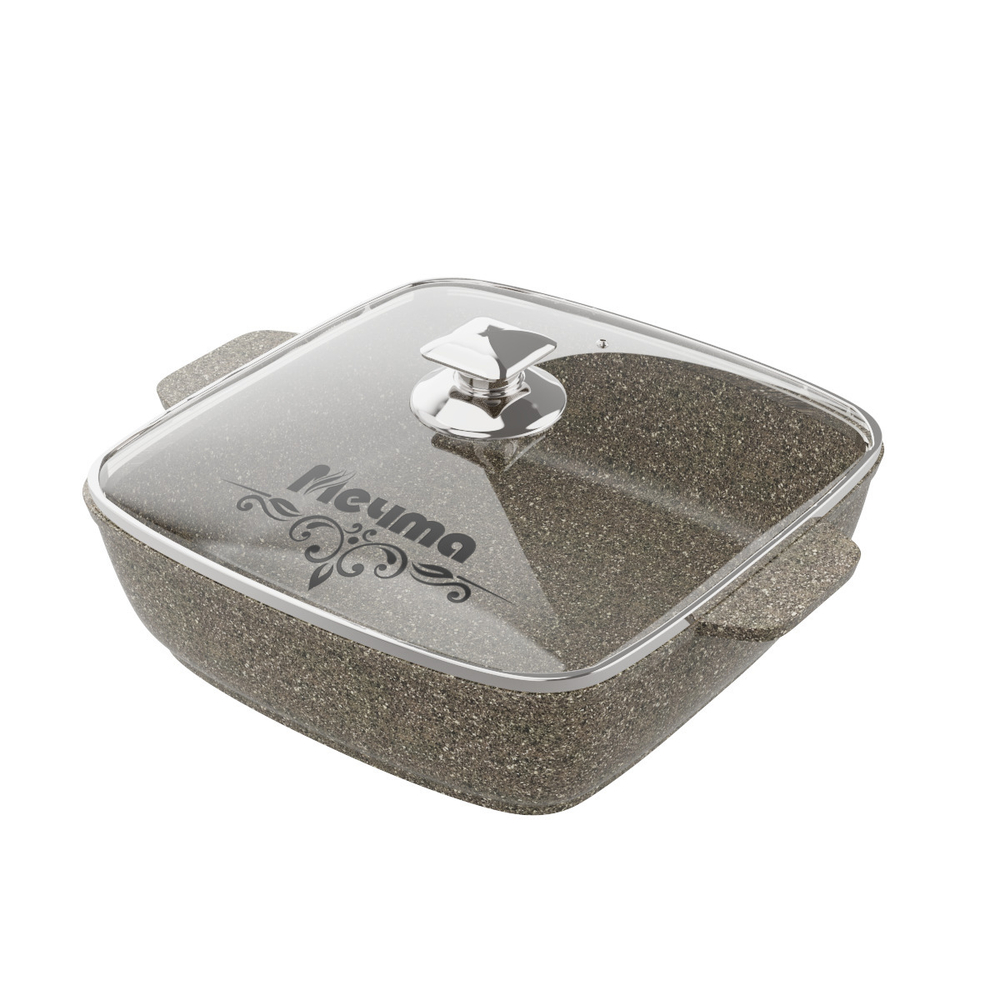 Жаровня квадратная "Мечта" Премиум с крышкой от 2л до 4л