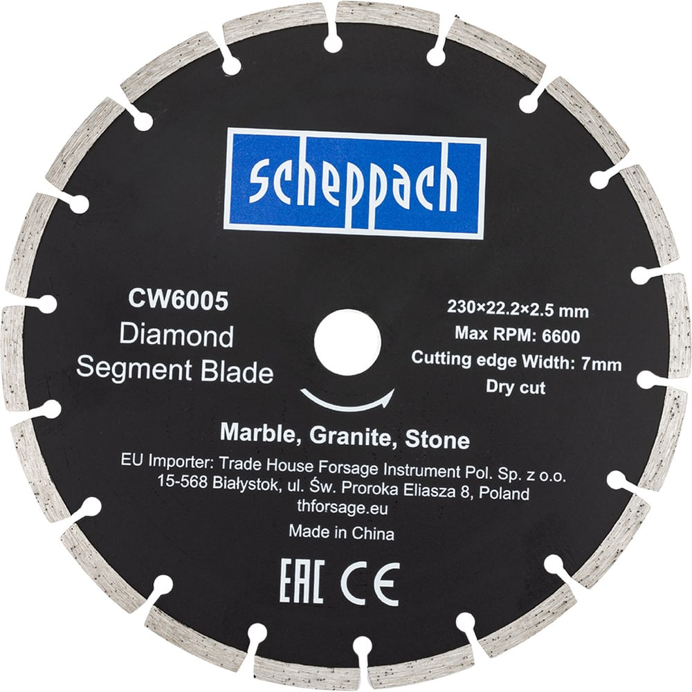 Круг отрезной Scheppach 230х22.2х2.5мм Sch-CW6005(62953)