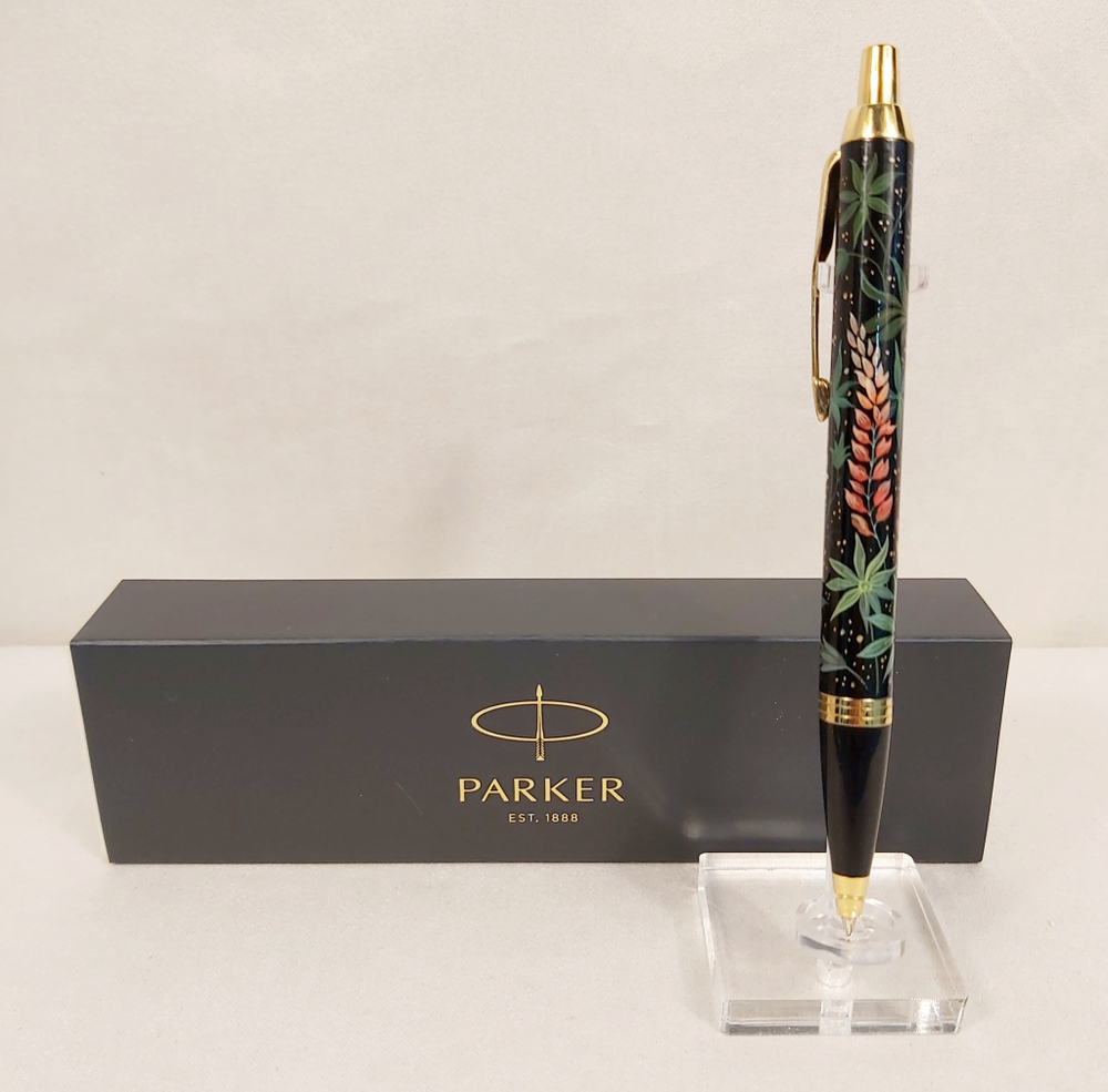 Ручка "Люпины" №2 с ручной росписью Палех