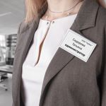 Бейдж горизонтальный (57х90 мм), с клипсой и булавкой, мягкий, STAFF "Basic", 235464