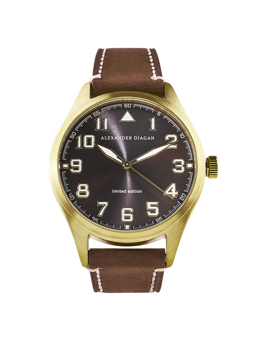 Часы кварцевые наручные, латунь. Коллекция Earth Brass