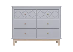 Комод Classic 6 ящиков с фрезеровкой "Мозаика" (серый)