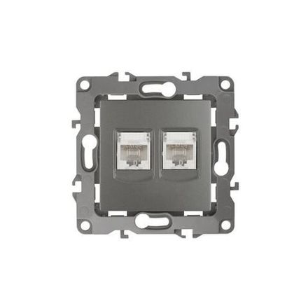 Розетка компьютерная 2-м Эра12 RJ45 12-3108-12 графит Эра Б0019354