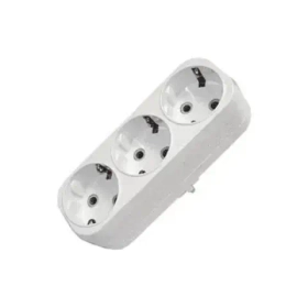 Тройник на 3 гнезда 2П+З плоский 16А 250B TDM (ЕС) SQ1806-0033