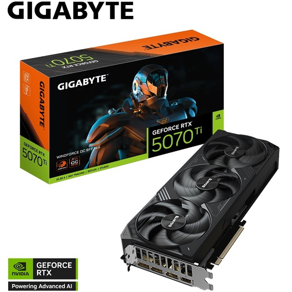 Видеокарта GIGABYTE GeForce RTX 5070 Ti WINDFORCE SFF OC 16GB (GV-N507TWF3OC-16GD)