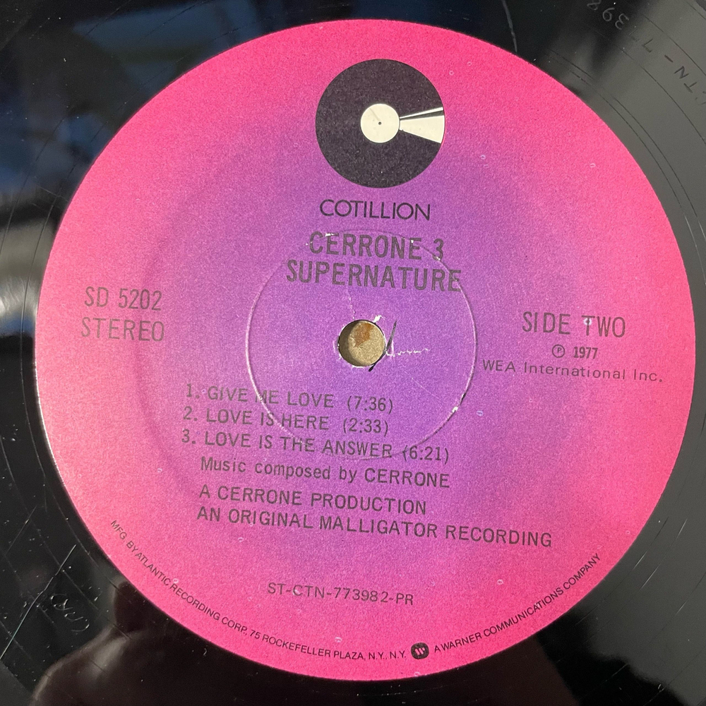 Винтажная виниловая пластинка LP Cerrone, Cerrone 3 Supernature (США 1977)