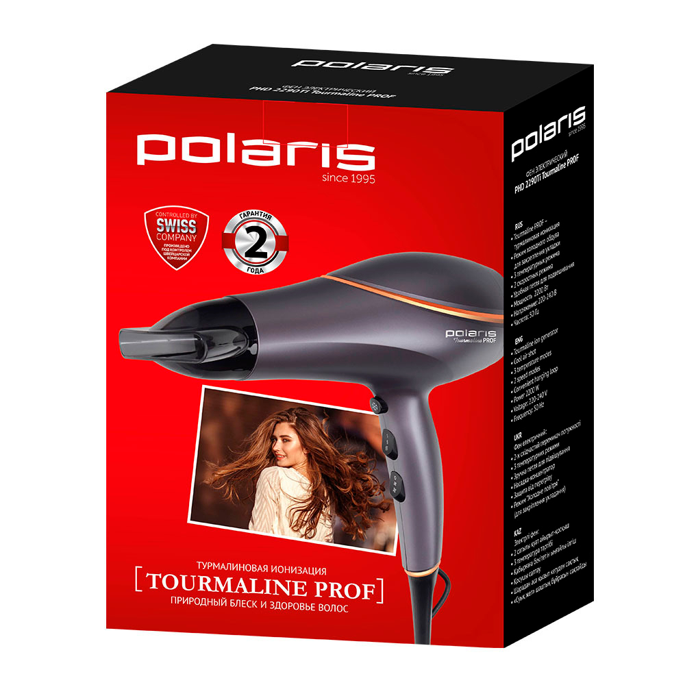 Фен POLARIS PHD 2290Ti Tourmaline PROF Графитовый/золотой