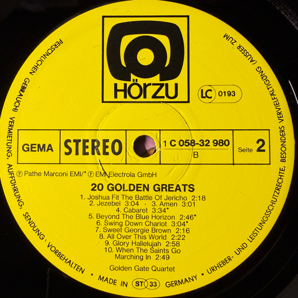 The Golden Gate Quartet – 20 Golden Greats (Германия 1978г.)
